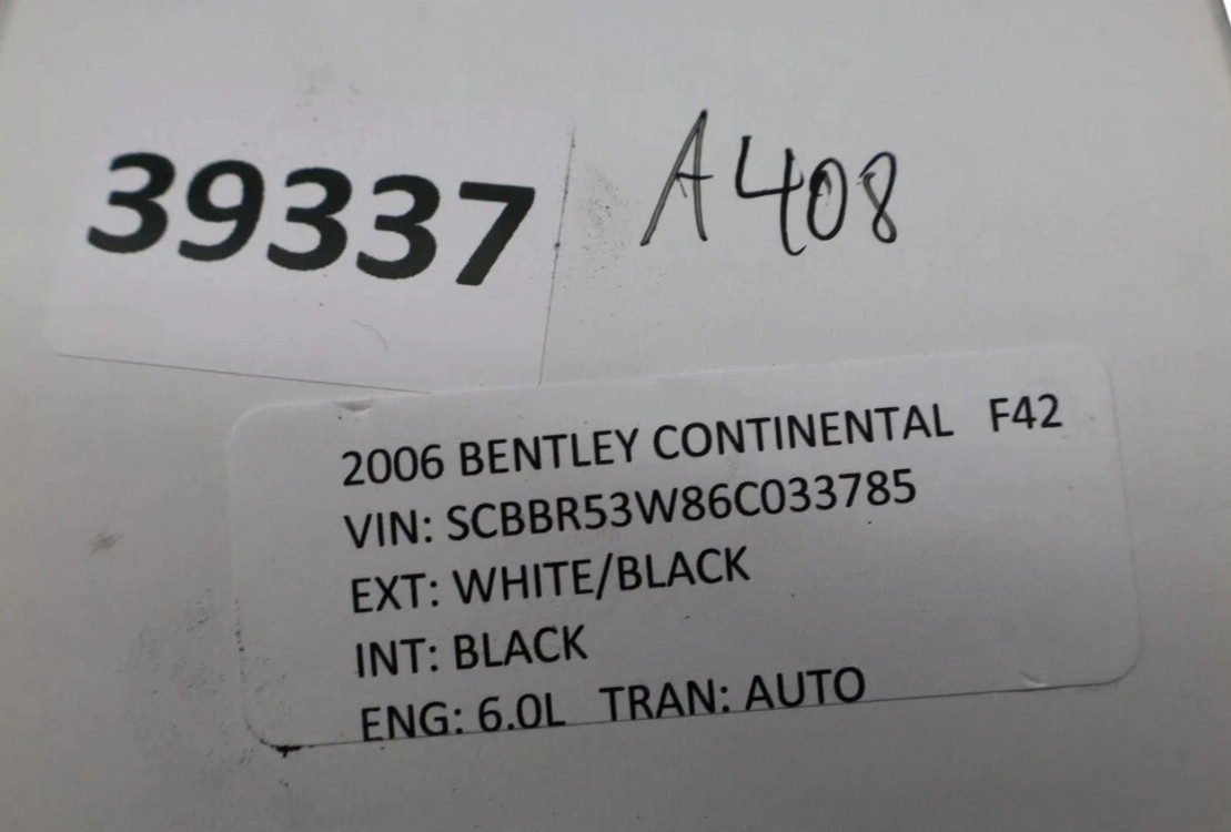 03-12 Bentley Continental Front Left Driver Side Hood Hinge 3W0823301B Oem