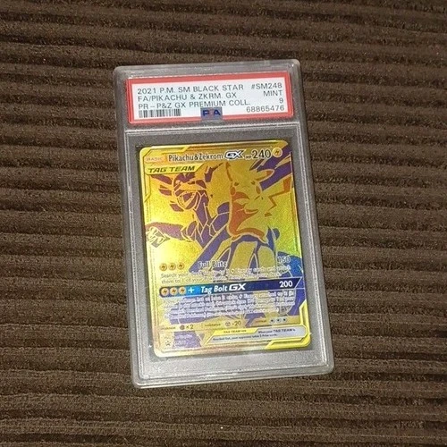 Pokémon Pikachu & Zekrom GX SM248 Full Art Promo TAG TEAM PSA 9 Holo 2021