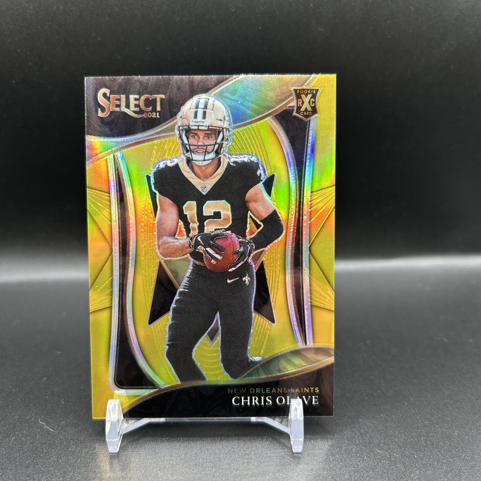 2021 Panini Select - 2022 Xrc Prizm Chris Olave #413 Gold Prizm /10 (RC)