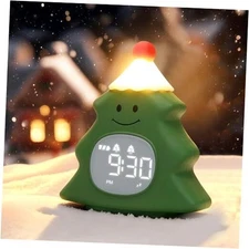 Christmas Tree Kids Alarm Clock, Digital Alarm Clock for Children with Green