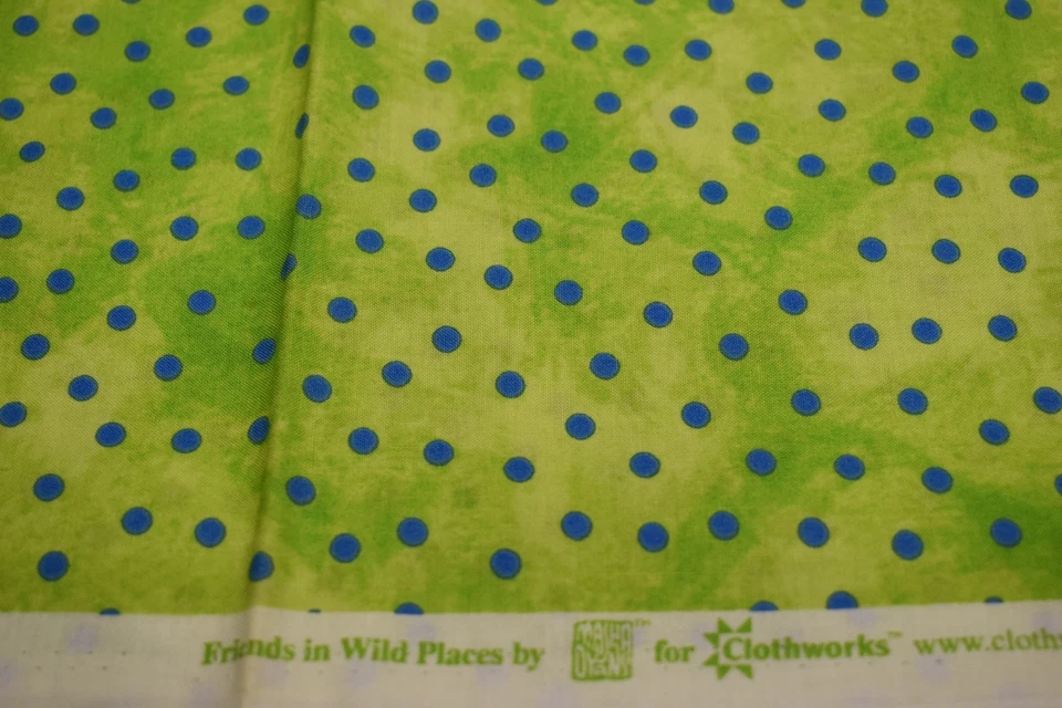 3 piece fabric lot CLOTHWORKS green blue MASHA D'YANS laurel burch 1/2 YARD EACH - Image 2 of 4