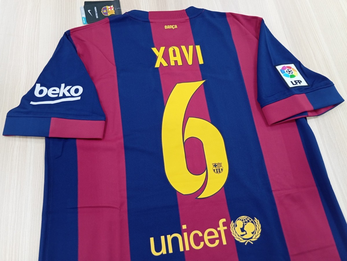 Nike Barcelona 14/15 Xavi 6 Home Stadium Jersey (US L Size