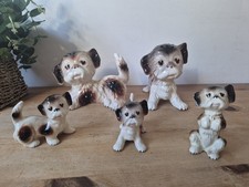 Vintage Melba Ware Ceramic Terrier Puppies Figurine X 5