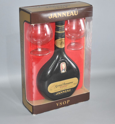 Janneau Grand Armagnac Tradition 40% - Set Vintage 70/80er Jahre Fach #C4