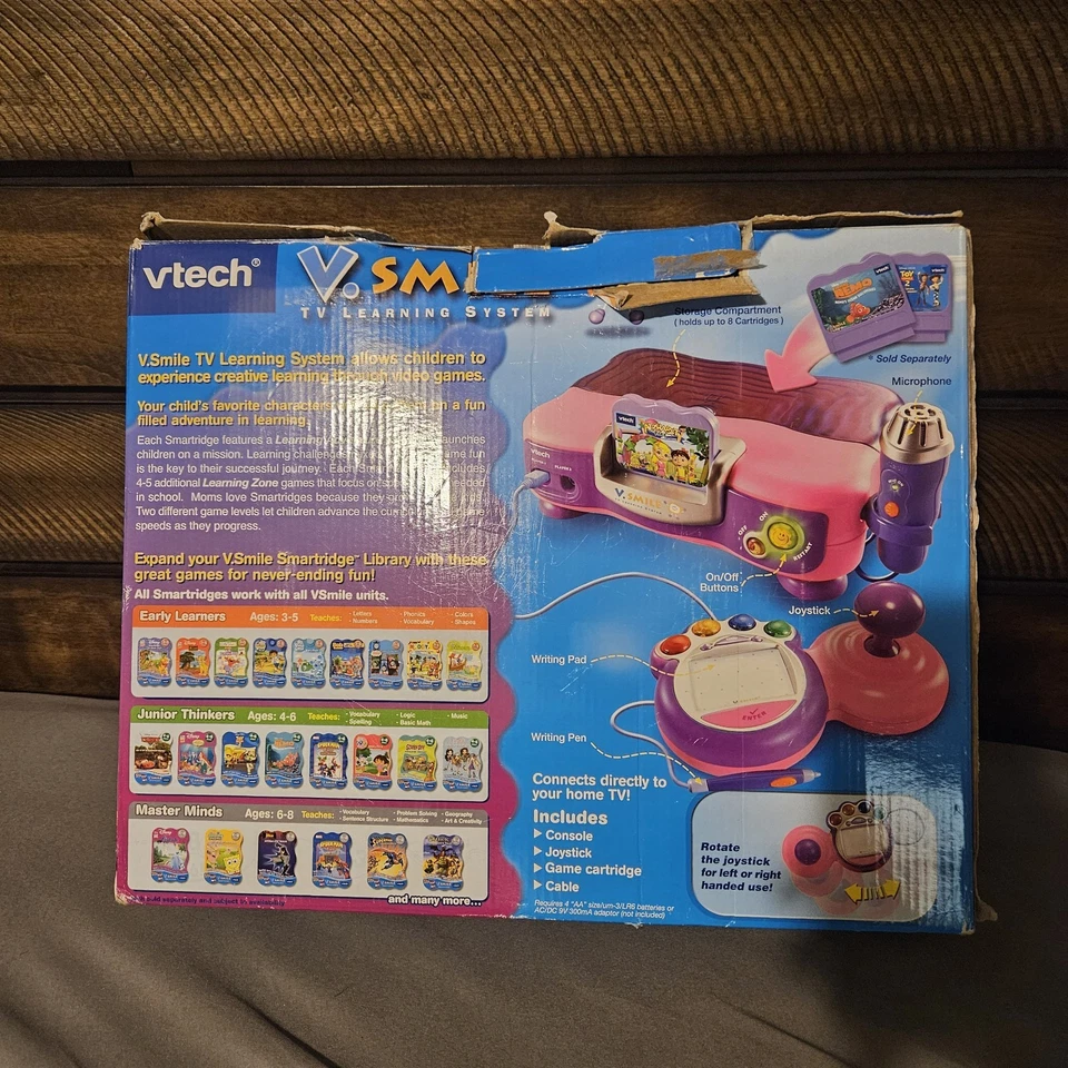 V.Smile Vtech Pink TV Learning System Console No Controllers 5 Games With Box - Image 4 of 4