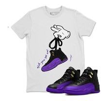 Cartoon Hands Unisex Shirt to match Air jd 12 Field Purple BLACK/WHITE