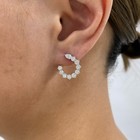 1.9ct Pear & Round Hoop Earrings White Gold 14K Labcreated Diamond F/VS — photo 8
