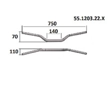 MANUBRIO ERGAL NERO UNIVERSALE HONDA HORNET 600, KAWASAKI Z 750, YAMAHA FZ6, SV 