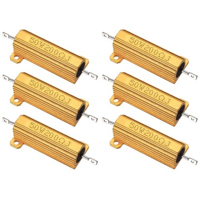 50W 200 Ohm Aluminum Shell Resistor, 6Pcs Aluminum Housing Resistor