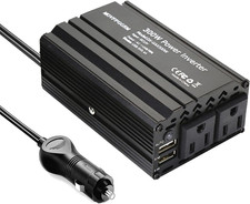 300W Power Inverter DC 12V to 110V AC Car Inverter with 2X 2.4A Dual USB Car Plu
