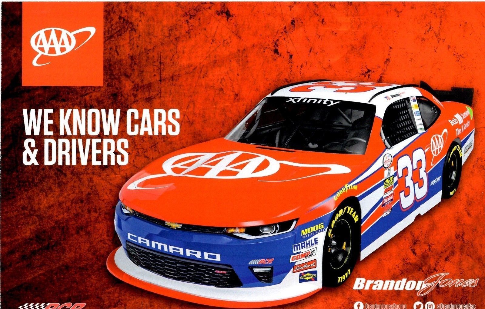 2017 BRANDON JONES "BOB SUMEREL TIRE AAA" 33 NASCAR XFINITY SERIES