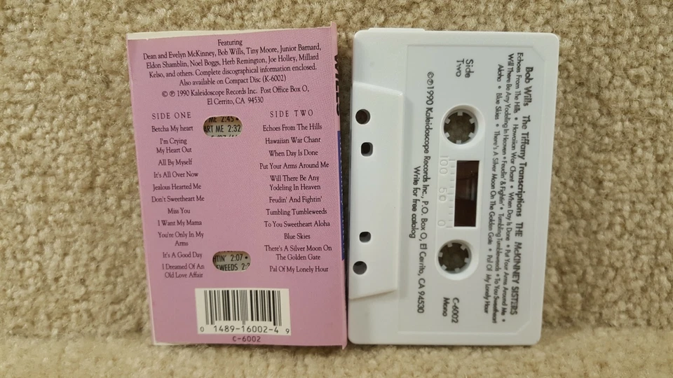 Vintage 1990 Cassette Tape Bob Wills The Tiffany Transcriptions McKinney Sisters Foto 2 de 4