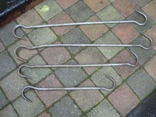 LOT ANCIEN 4 CROCHET CROCHETS BOUCHER 48 A 80 CM LOFT VINTAGE USINE INDUSTRIEL