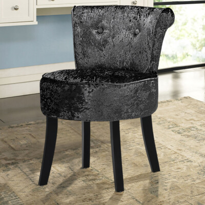 Dressing Table Charcoal Velvet Armchair Dressing Table Stool Black