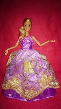 Barbie Puppen Kleid Lila Gold Spitze Ballkleid Prinzessin Brautkleid Hochzeit #G