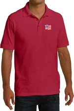 Buy Cool Shirts Waving USA Flag Polo Patch Pocket Print