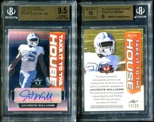 BGS 9.5 2021 Leaf Valiant Take it to the House Navy Blue Javonte Williams RC /35