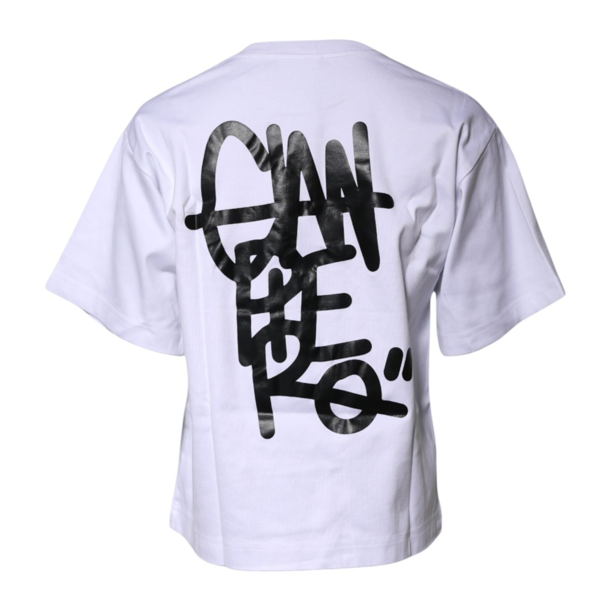 DOLCE & GABBANA T-shirt White Printed Cotton Crew Neck Tee