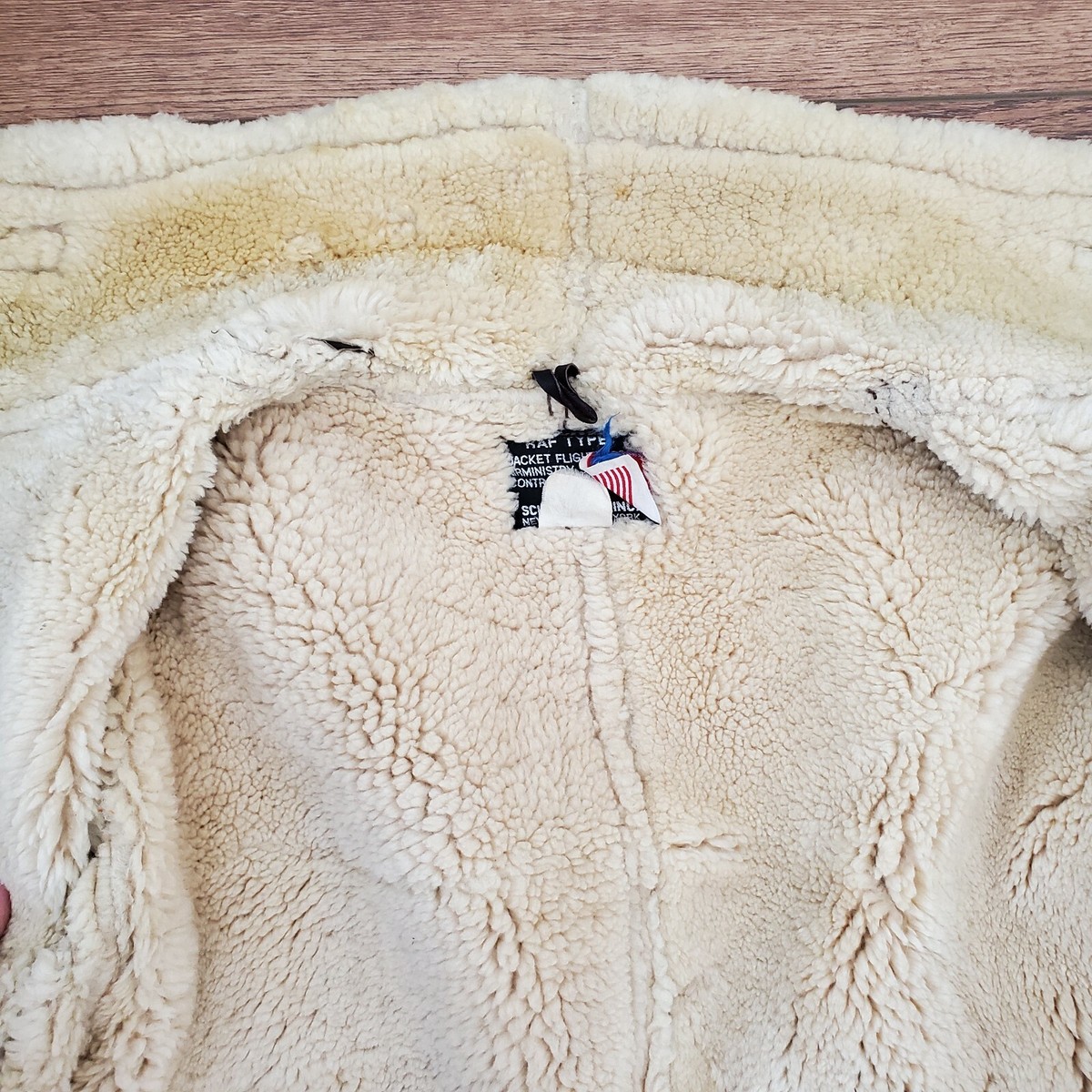 Schott Bros RAF MS85 Flight Jacket Mens 44 Thick Sheepskin