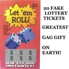 Fake Lottery Tickets-20 Pack Gag Gift Prank Scratch off Tickets