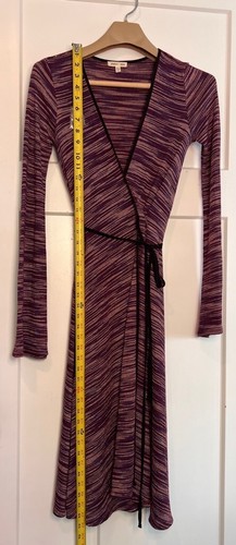 Silence + Noise Damen Wickelkleid mehrfarbig gestreift Stretch Langarm Glocke M - Bild 7 von 7