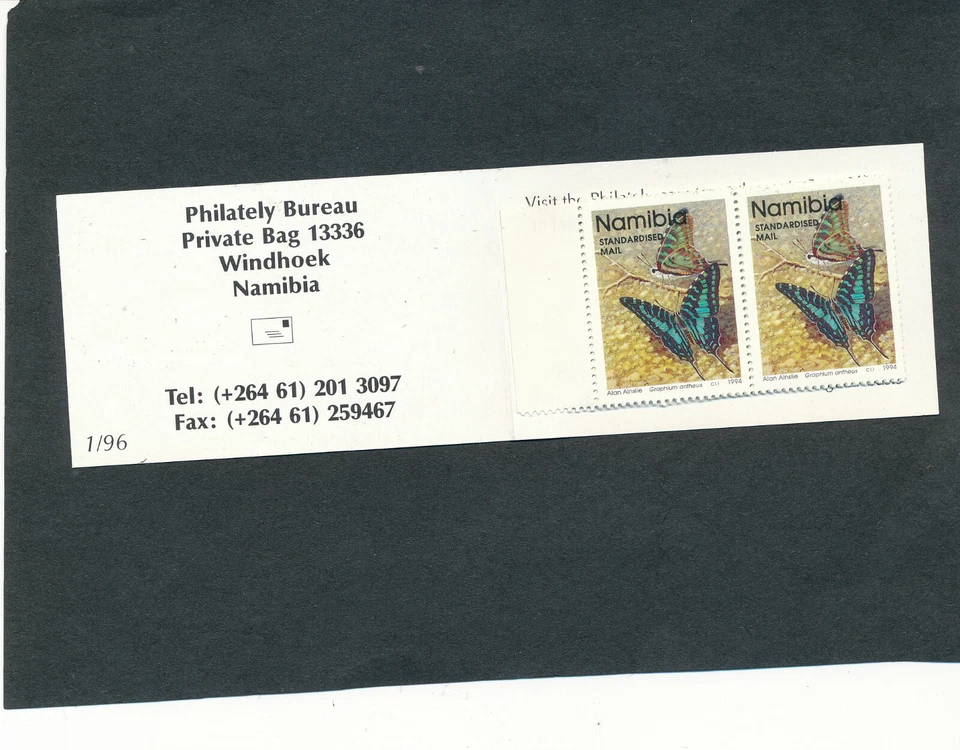 Nambia 1994 folleto completo Scott 745A folleto completo sellos de mariposa 1C Foto 2 de 2