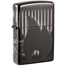 Zippo Windproof Lighter Classic Flame Icon Design High Polish Black Metal 48738