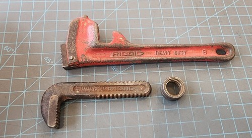 RIDGID 8" Heavy Duty Pipe Wrench Ridge Tool Co. Elyria, Ohio USA ๐บ๐ธ - gwT - Picture 4 of 12
