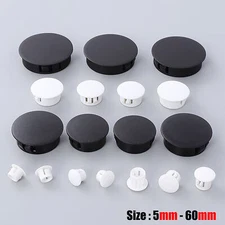 Round Plastic Black Blanking End Cap Caps Tube Pipe Inserts Plug Bung 5mm - 60mm