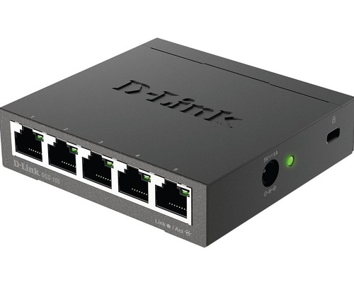 D-Link 5 Port Gigabit Unmanaged Metal Desktop Switch, Plug and play DGS-105 - Picture 5 of 10