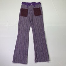 Vtg Maverick Blue Bell Women 7/8 28x31 Bellbottom Flared Colorful Striped 80s