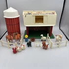 Vintage Fisher Price # 915 Play Family Farm Set, 18 pcs