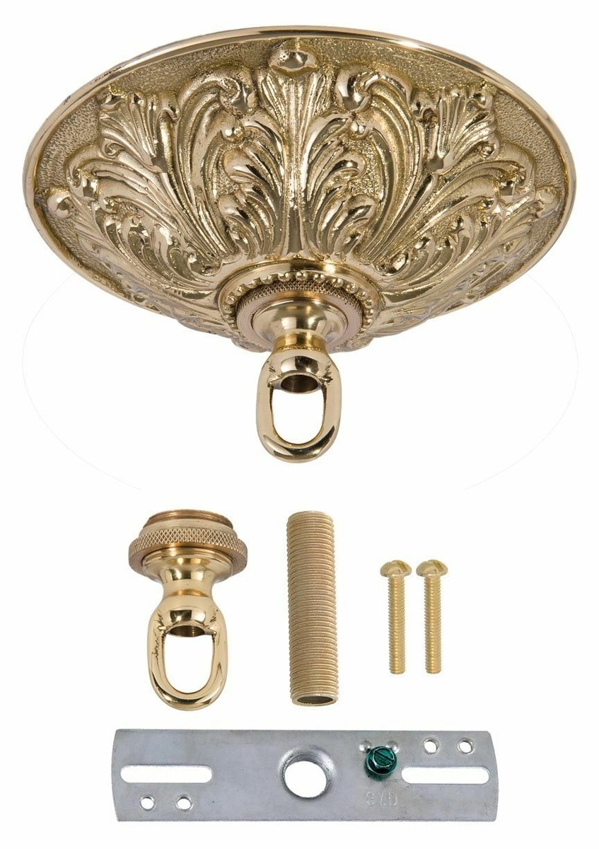 Heavy, Antique Style Cast Brass Ceiling Canopy Kit, 5 1/2