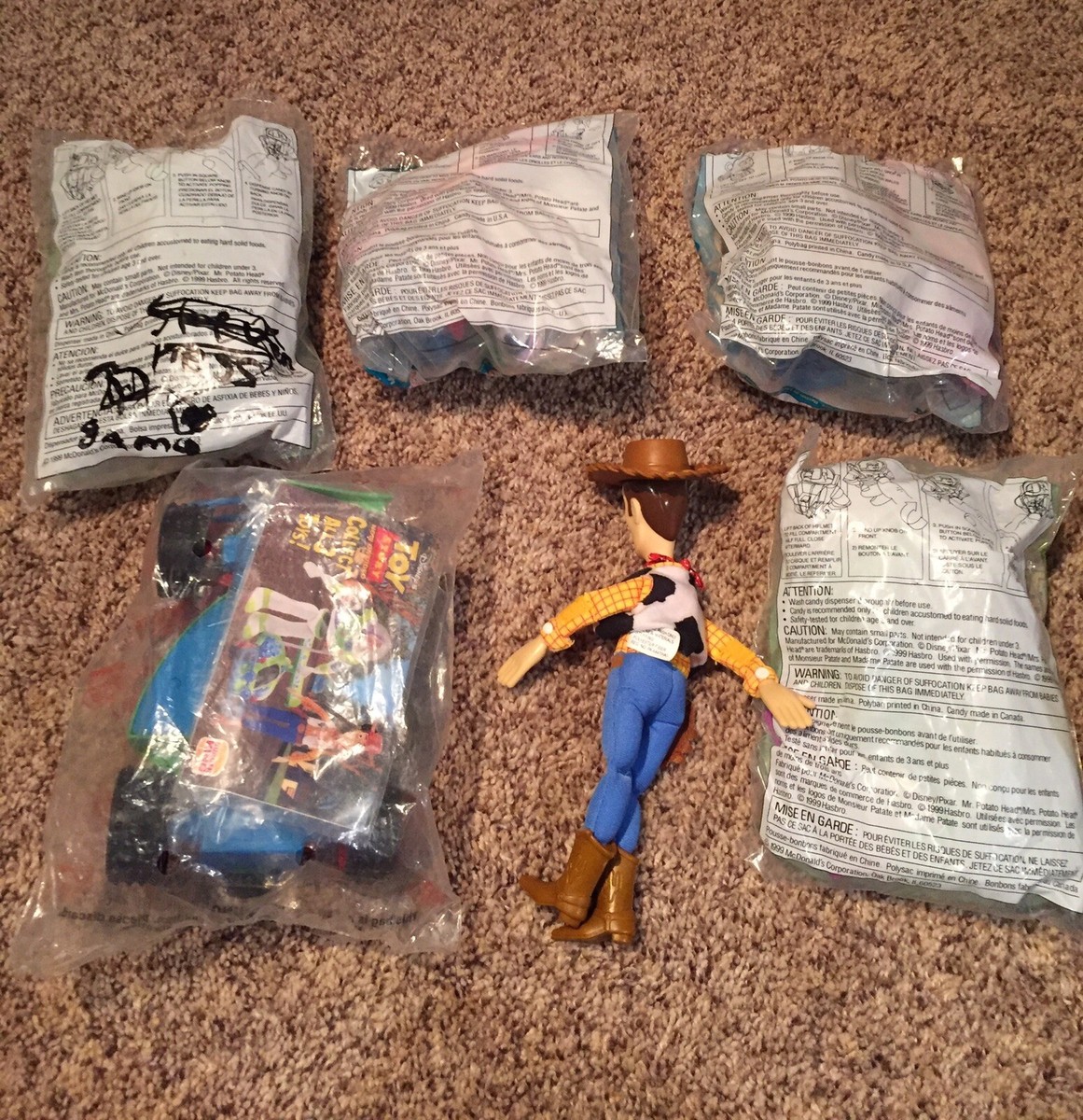 Toy Story 1 & 2 McDonald's Burger King Happy Meal Toy Lot x6