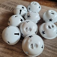 9 X Deko Schelle Schellen GlöCkchen Weiß Lackiert 4.5Cm Groß Metall Glocke