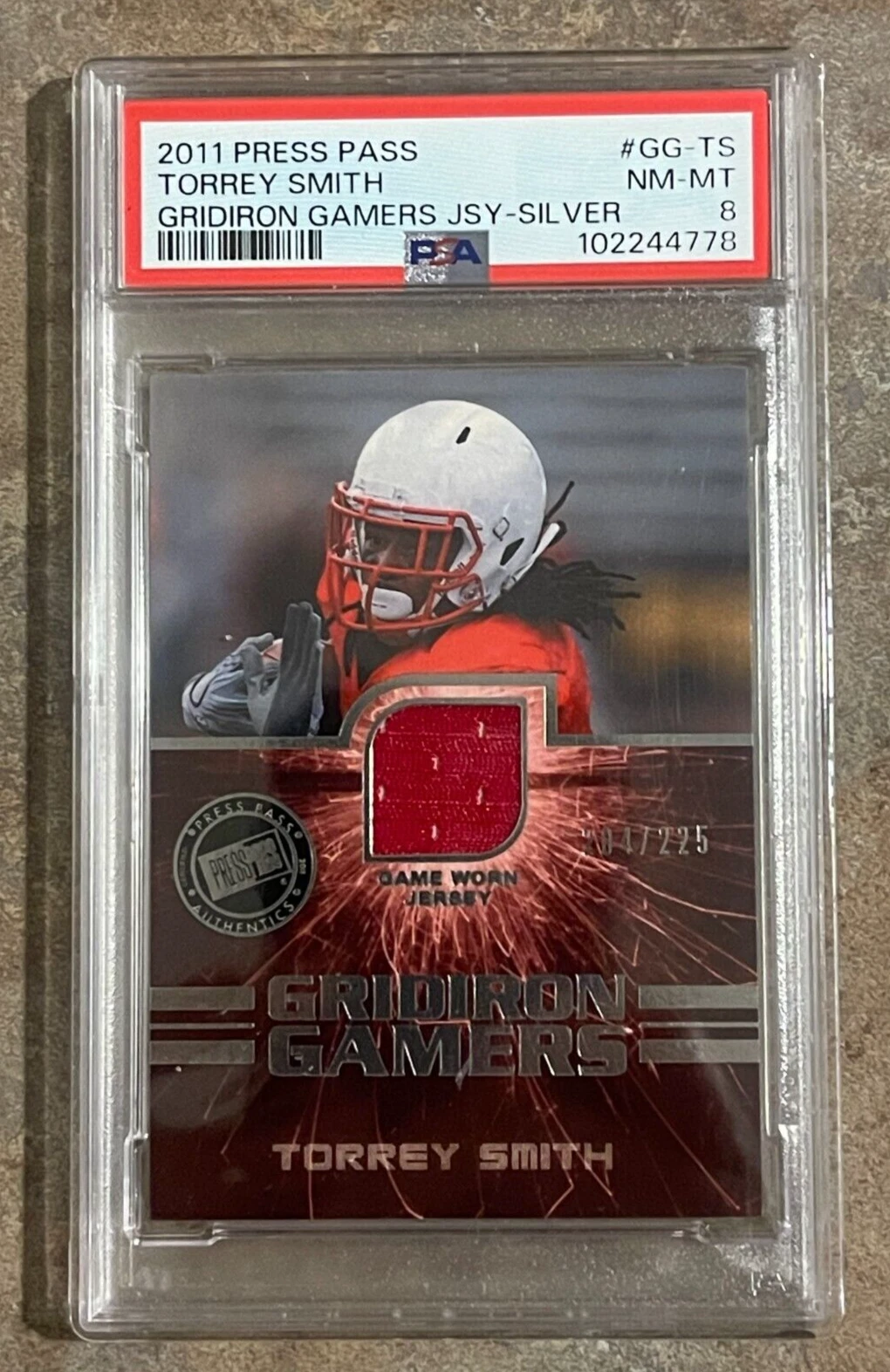 Torrey Smith Press Pass Gridiron Gamers Jersey #GGTS Silver