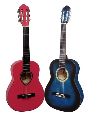 1/2 Kindergitarre, Konzertgitarre Classic, Rechtshand, Blau oder Pink, Farben +Ü