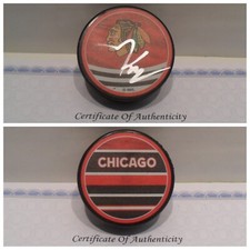Kevin Korchinski Autographed Signed Chicago Blackhawks Puck COA Reverse Retro
