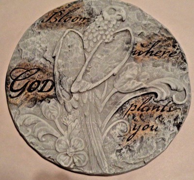 Bloom where God plants you bird plastic mold cement plaster  mould 11'' x 1/2 