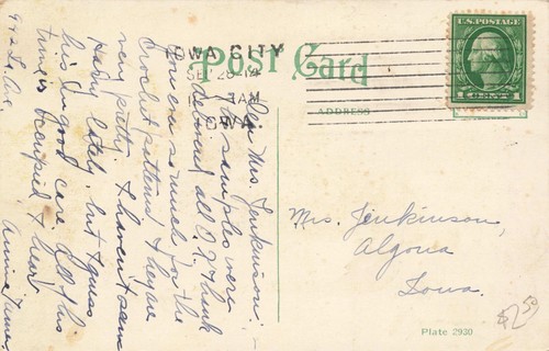 Postcard Iowa City IA Campus View University of Iowa DB 1914 - Bild 2 von 2