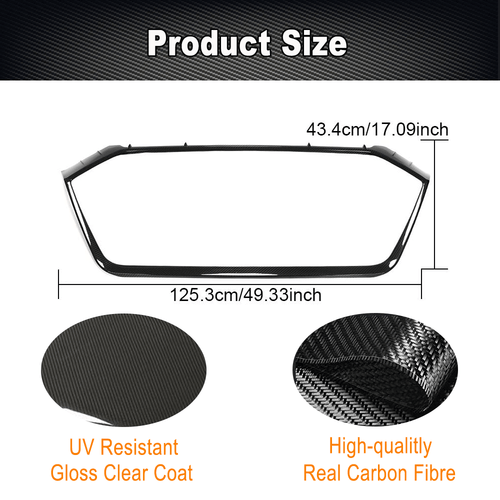 Parrilla delantera de carbono DRY para Audi RS6 RS7 C8 Avant 2019-24 - Imagen 6 de 10