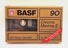 BASF CHROME MAXIMA II 90   Blank Audio Cassette Tape (Sealed) New!