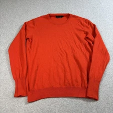 Monoprix Femme Sweater Womens Large Orange 100% Cashmere Crewneck Italy READ