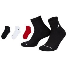 Jordan Every Day Cushioned Ankle Sock Red, White, Black 3 Pack Men's Large 8-12