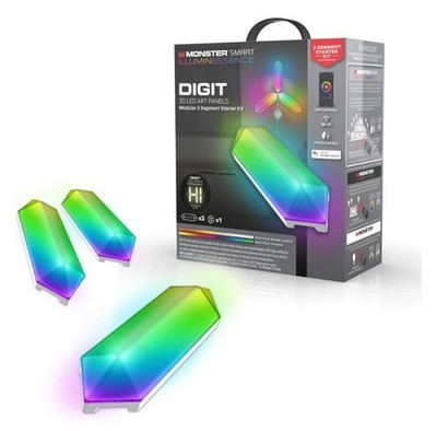Monster Illuminessence Digit 3D LED Art Panels Modular 3 Segment Starter Kit