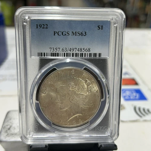 1922 Peace Silver Dollar MS63 PCGS Blue Label