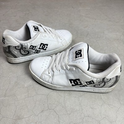 Vintage Y2K DC Pixie Swirl Skate Shoes White Black Rare Women s 6.5