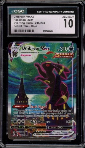 Pokemon Umbreon VMAX Evolving Skies Secret Rare Full Alt Art #215 CGC 10