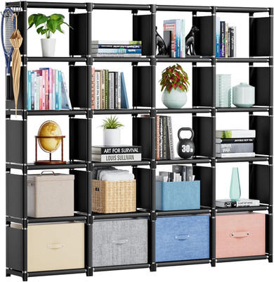 Book Shelf 20 Cube Storage Organizer DIY Bookcase Metal Cube Bookshelf Tall Book