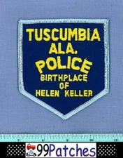TUSCUMBIA ALABAMA Police Shoulder Patch BIRTHPLACE OF HELEN KELLER DEAF BLIND 5E